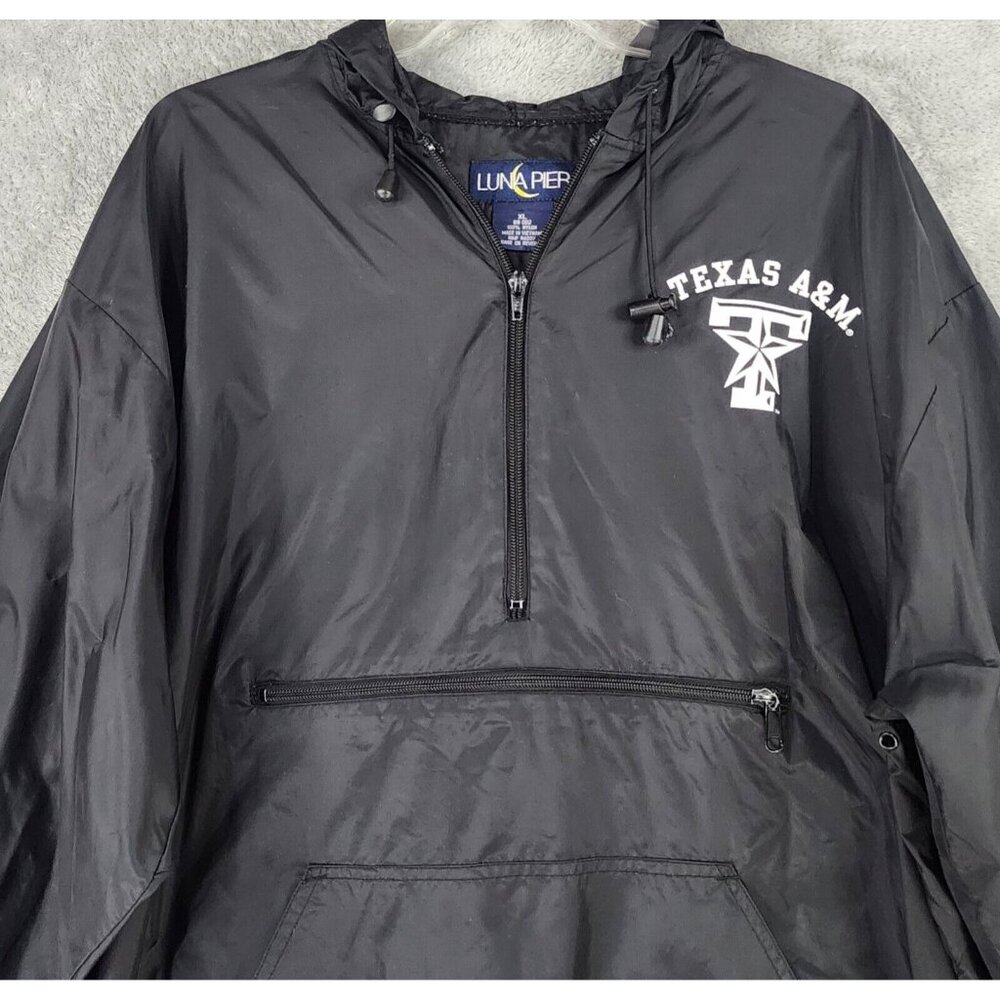 Luna Pier Texas A&M Jacket Mens XL Black White 1/2 Zip Pullover Windbreaker - Picture 6 of 10